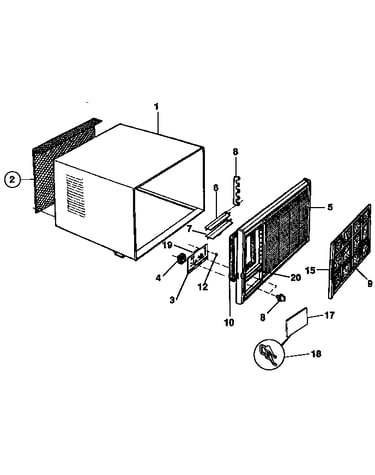 Cabinet and front panel parts