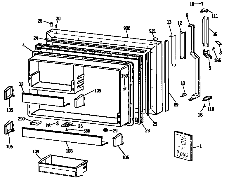 Freezer door