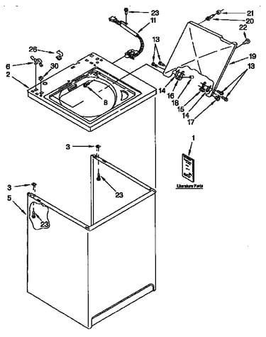 Top and cabinet parts