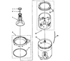Kenmore 11091550100 agitator, basket and tub parts diagram
