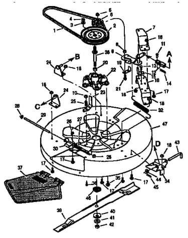 30" mower housing