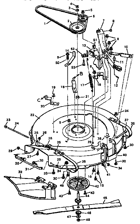Blade housing bottom half