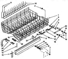 KitchenAid KUDA23ZY1 upper rack and track parts diagram