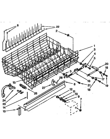 Upper rack and track parts