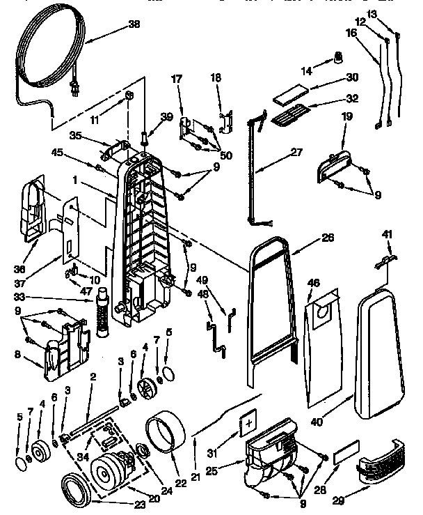 Dust compartment parts