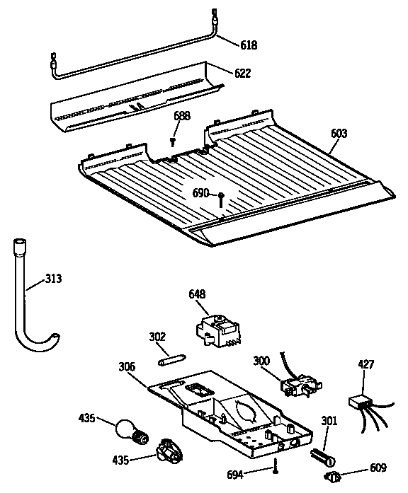 Freezer floor & control parts