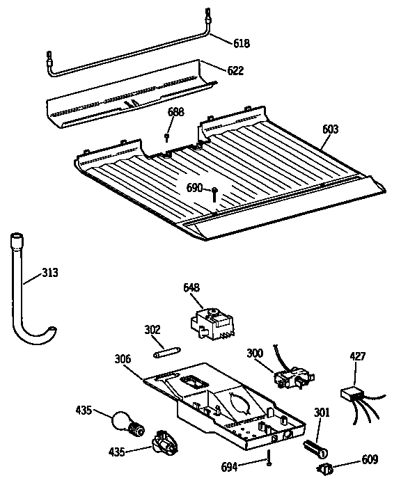 Freezer floor & control parts