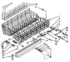 KitchenAid KUDA23HYWH1 upper rack and track parts diagram