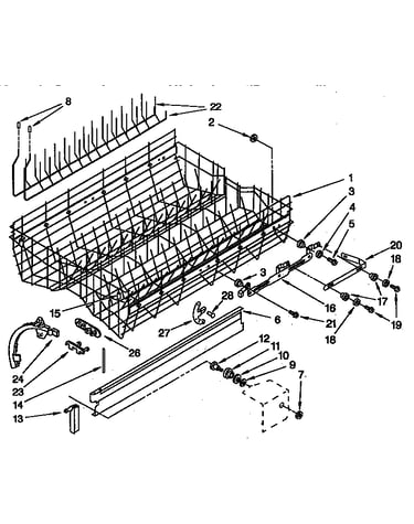 Upper rack and track parts