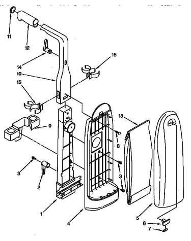 Bag housing and handle parts
