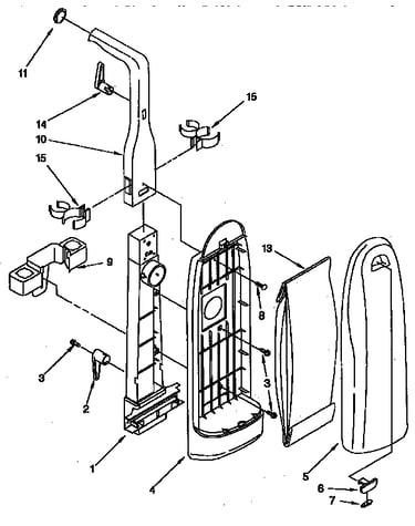 Bag housing and handle parts