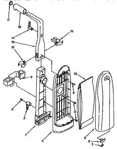 Bag housing and handle parts