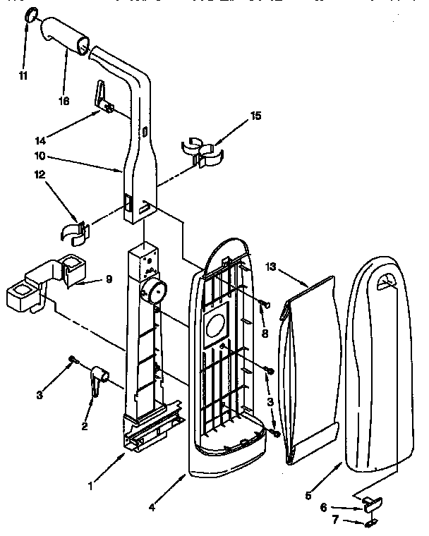 Bag housing and handle parts
