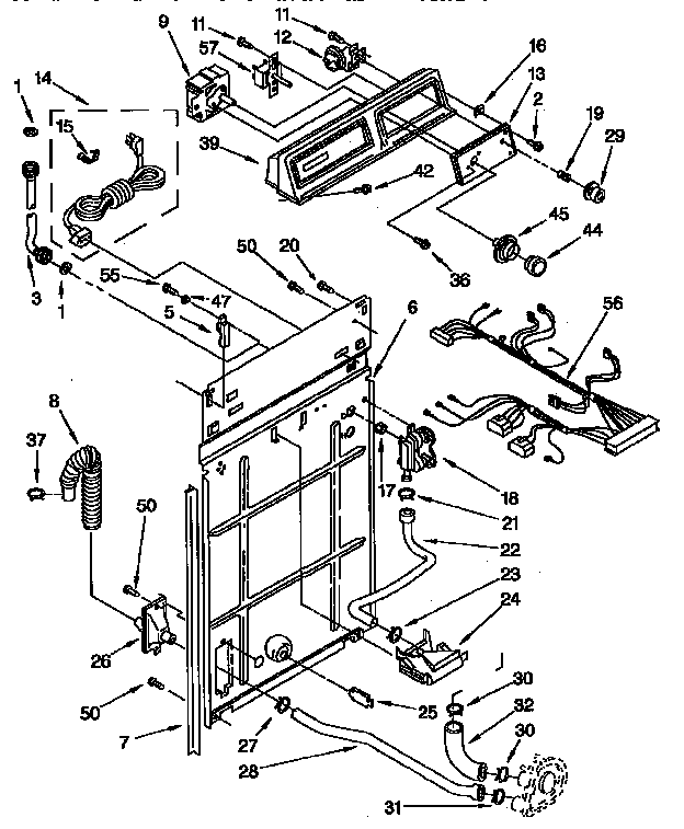 Control and rear panel parts
