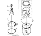 Kenmore 11091511100 agitator, basket and tub parts diagram