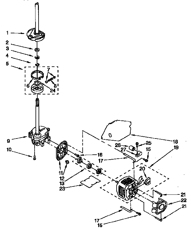 Brake, clutch, gearcase, motor and pump parts