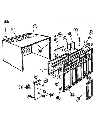 Cabinet and front panel parts