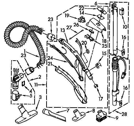 Hose and attachment parts