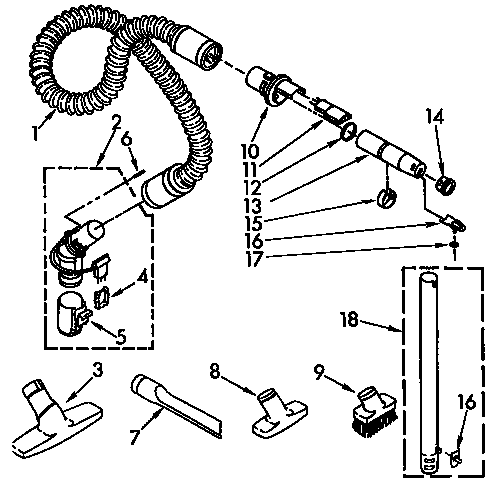 Hose and attachment parts