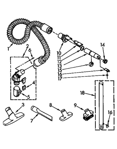 Hose and attachment parts