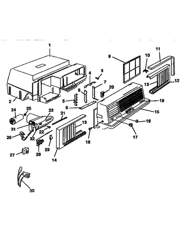 Cabinet and front panel parts