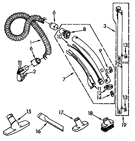 Hose and attachment parts