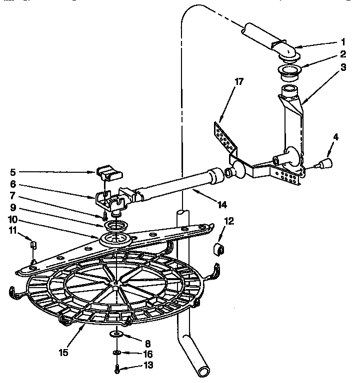 Upper wash and rinse parts