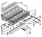 KitchenAid KUDA23HYWH0 upper rack and track parts diagram