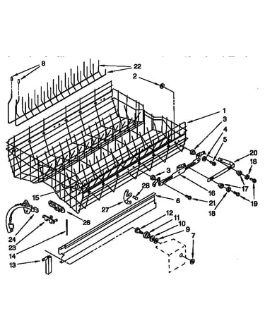Upper rack and track parts