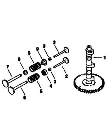 Camshaft and valves