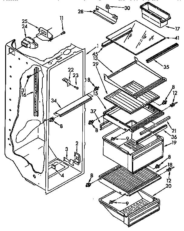 Refrigerator liner parts