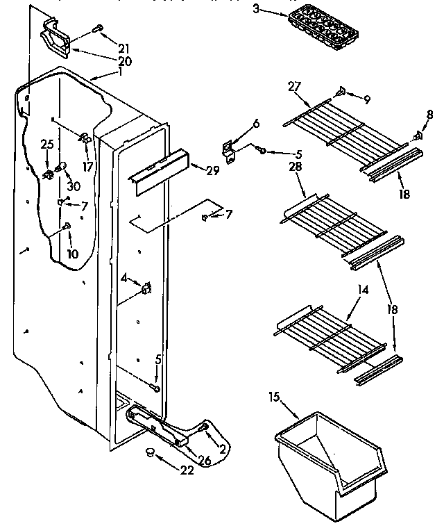 Freezer liner parts