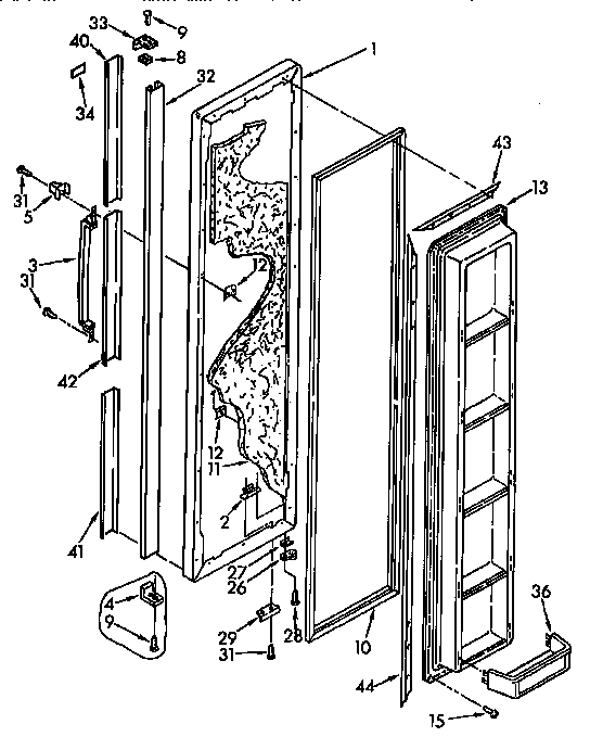Freezer door parts