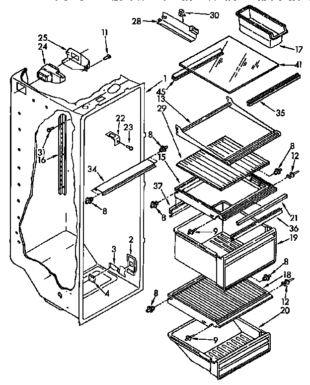 Refrigerator liner parts