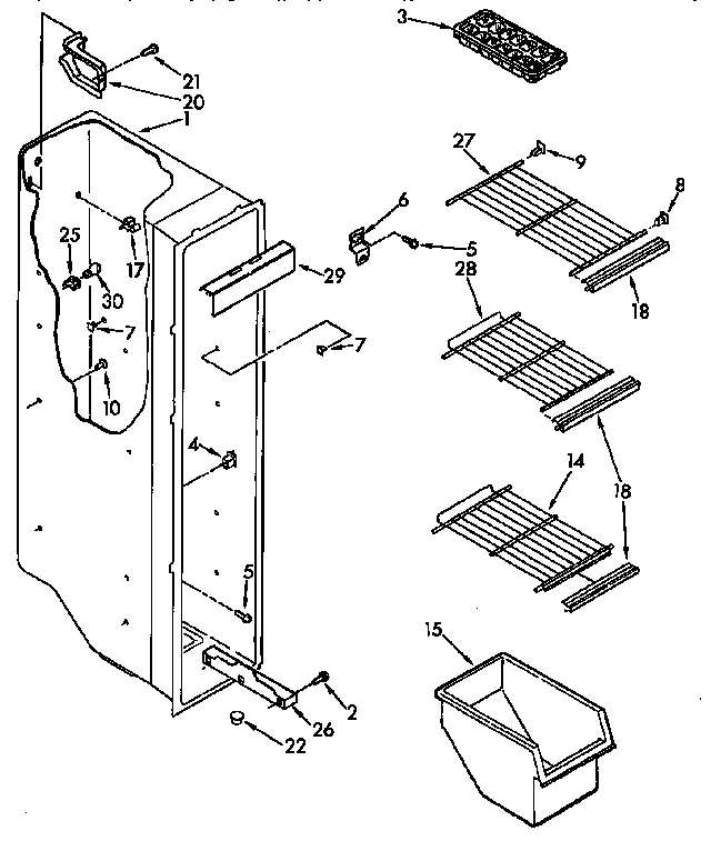 Freezer liner parts