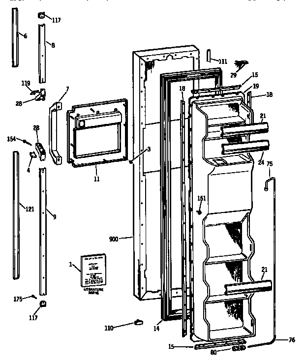 Freezer door