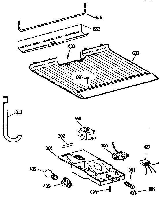 Freezer floor and control parts