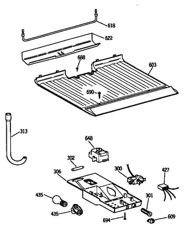 Freezer floor & control parts