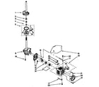 Kenmore 11092572800 brake, clutch, gearcase, motor and pump parts diagram