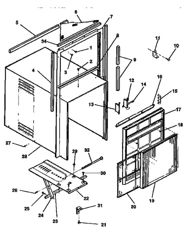 Cabinet and front panel parts