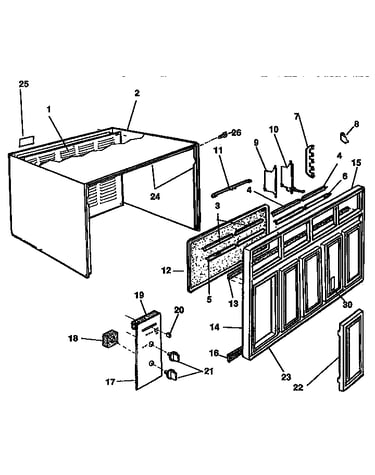 Cabinet and front panel parts