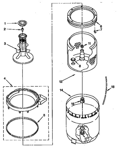Agitator, basket and tub parts
