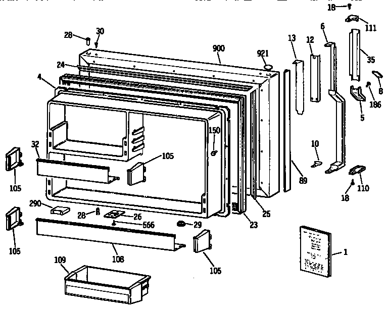 Freezer door