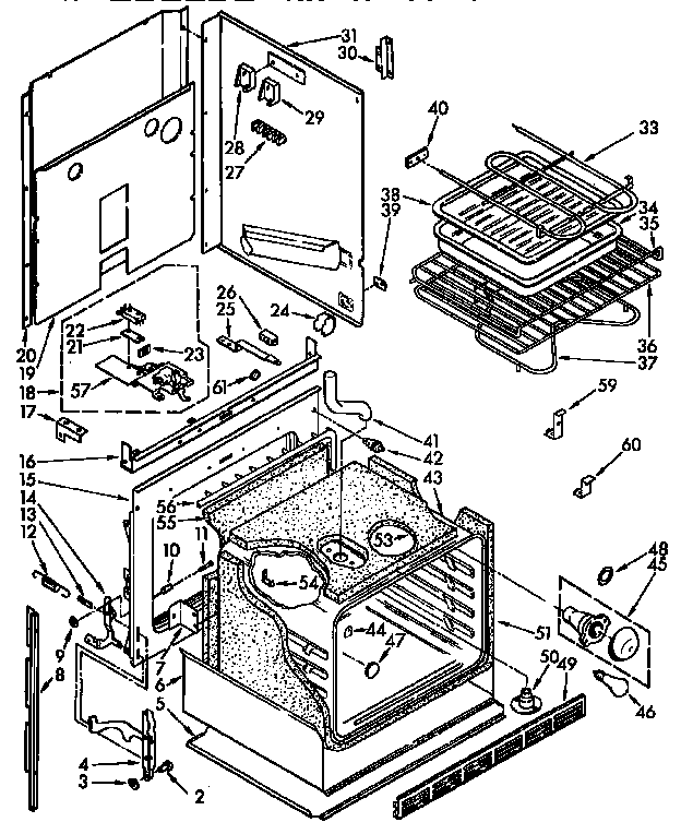 Upper oven parts