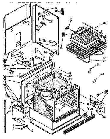 Upper oven parts