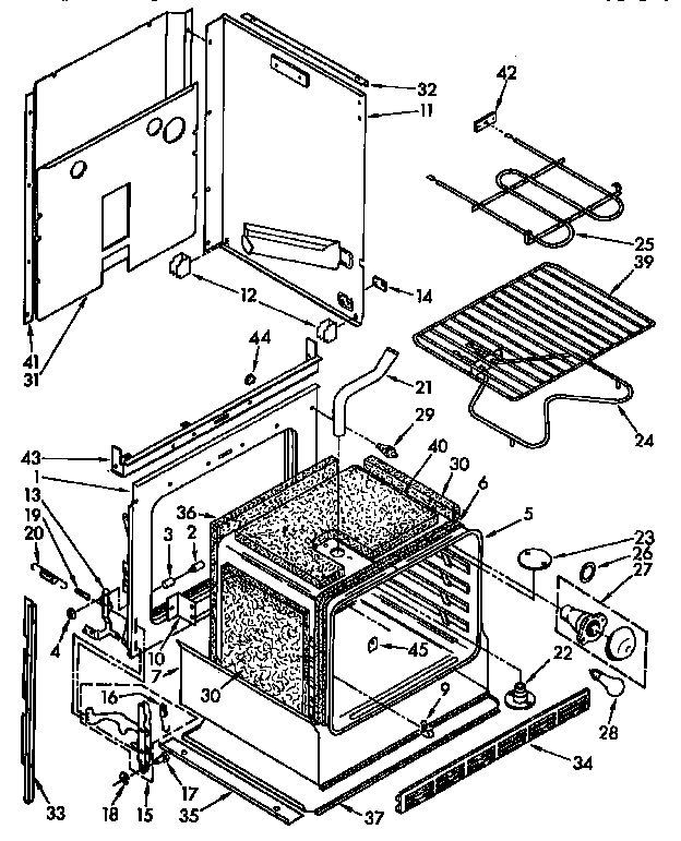 Lower oven parts