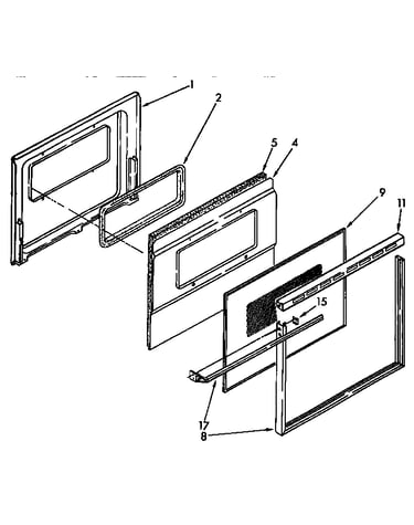 Lower oven door parts