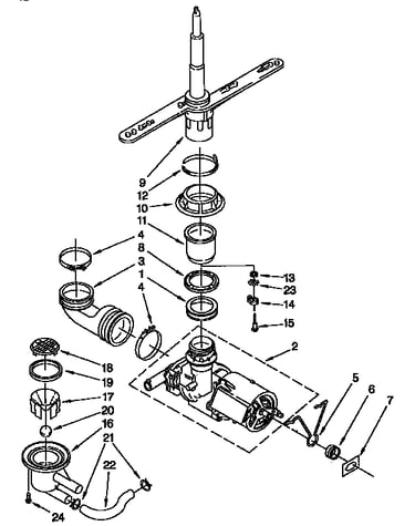 Pump and spray arm parts