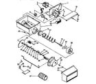 Kenmore 1069532821 motor and ice container parts diagram