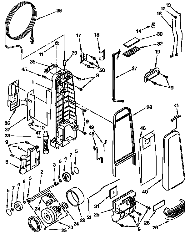 Dust compartment parts
